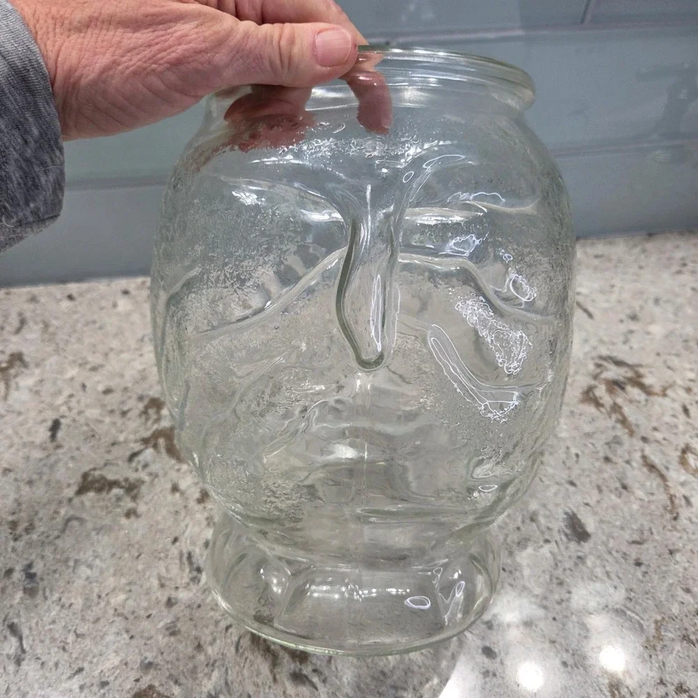 Vintage Libbys Hippo Big Top Circus Glass Cookie Jar Kitchen Decor No Lid